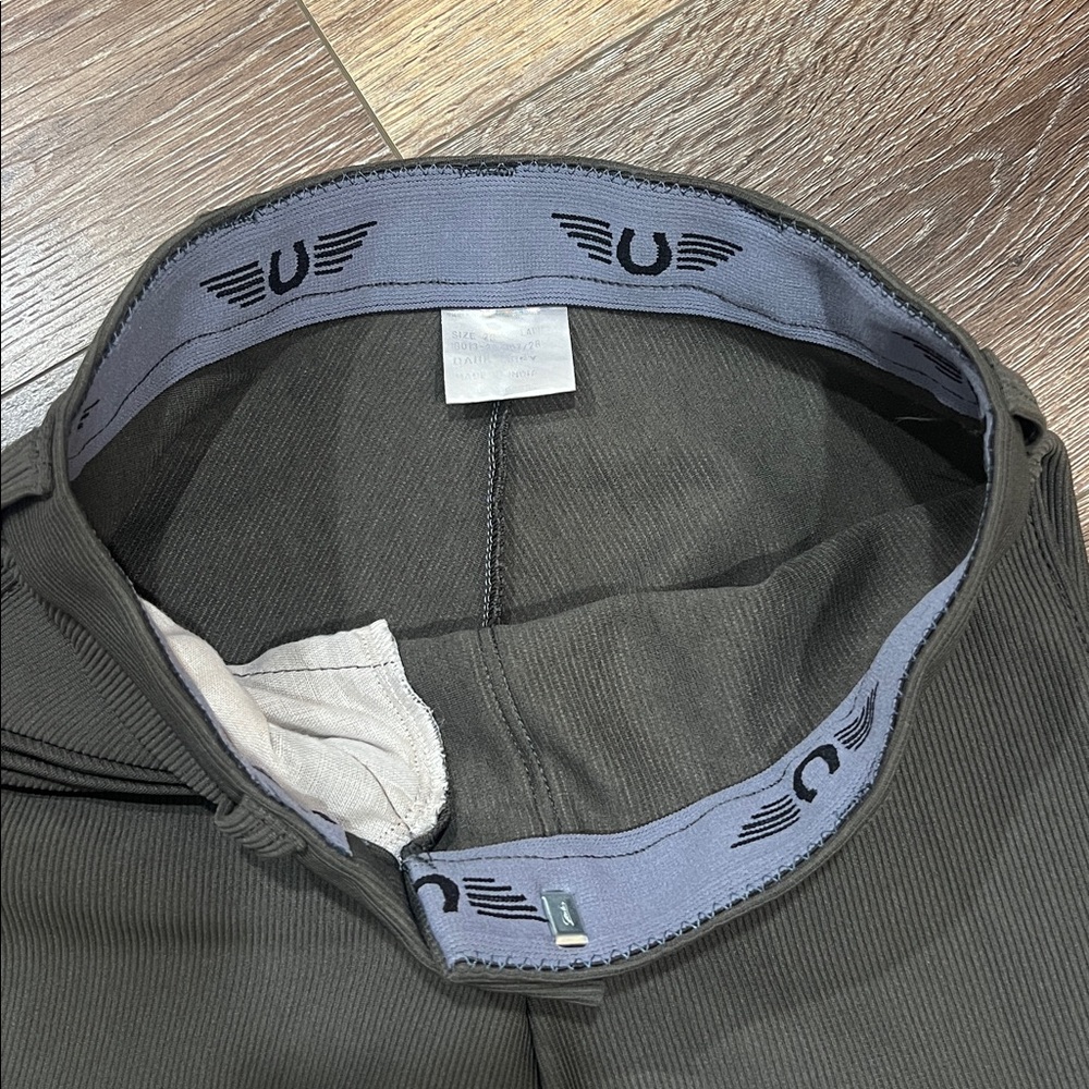 Gutos Equestrian Horse Riding Breeches Ribb Knee Patch Pants In Dark Grey 🐴 - Picture 5 of 6